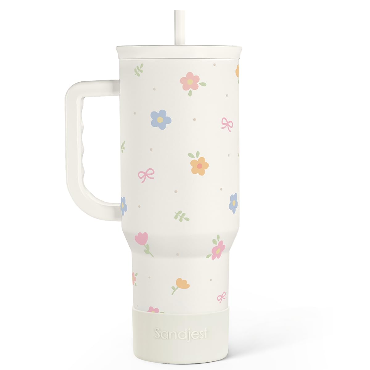 SANDJEST Horse Tumbler with Handle, Insulated Cup Stainless Steel Travel Mug Cup, Gifts for Women Girl, Equestrian Gift for Birthday Christmas, 40oz