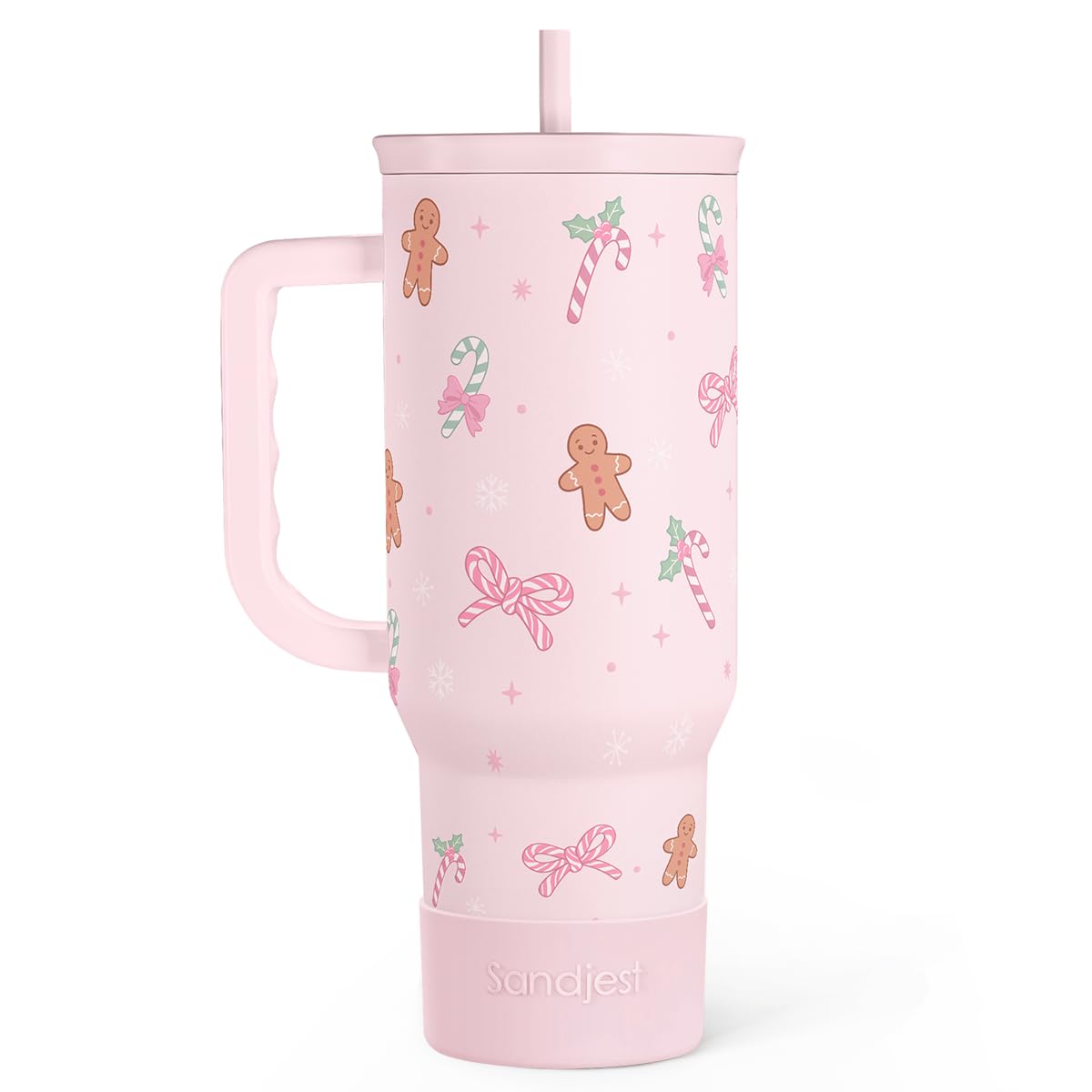 SANDJEST Horse Tumbler with Handle, Insulated Cup Stainless Steel Travel Mug Cup, Gifts for Women Girl, Equestrian Gift for Birthday Christmas, 40oz