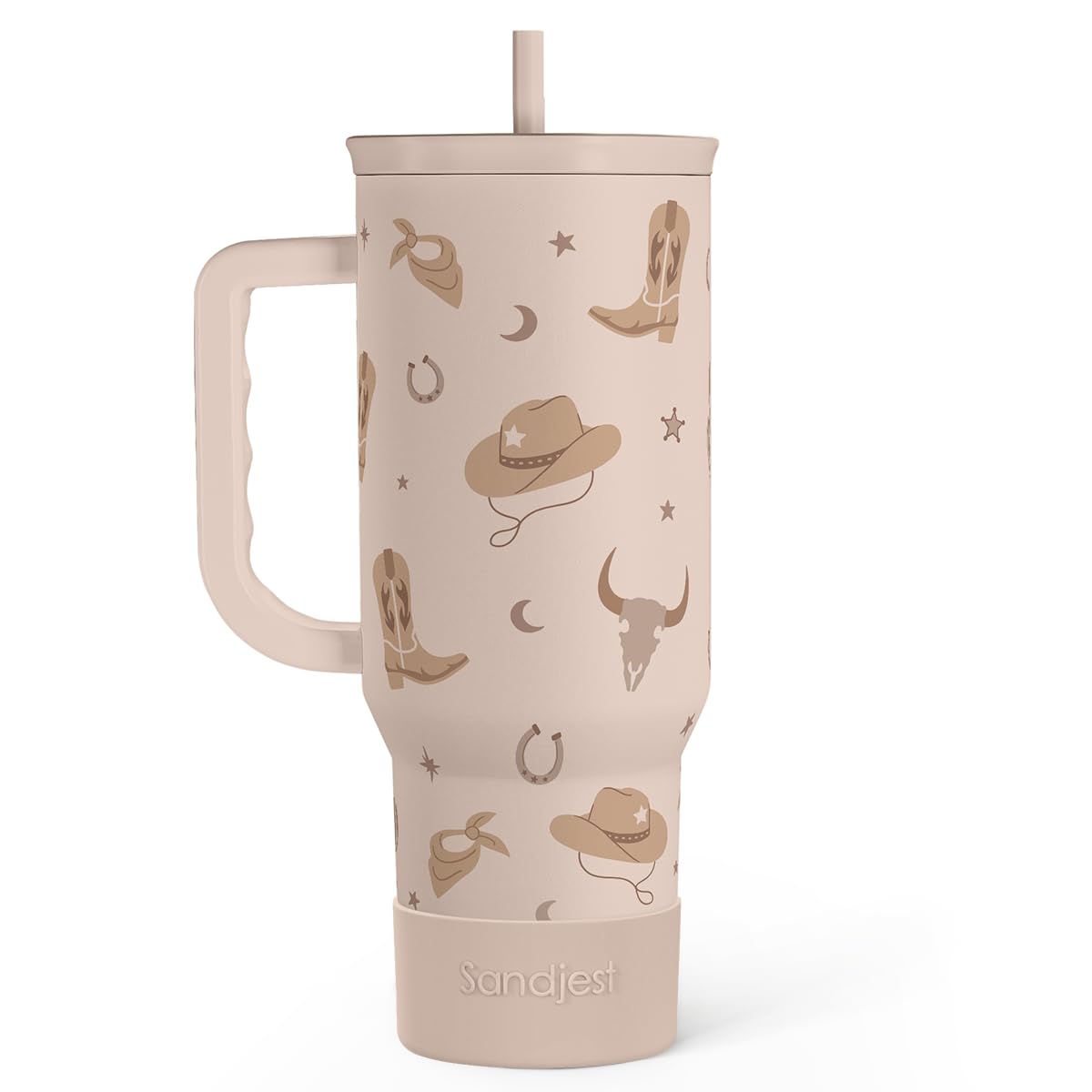 SANDJEST Horse Tumbler with Handle, Insulated Cup Stainless Steel Travel Mug Cup, Gifts for Women Girl, Equestrian Gift for Birthday Christmas, 40oz