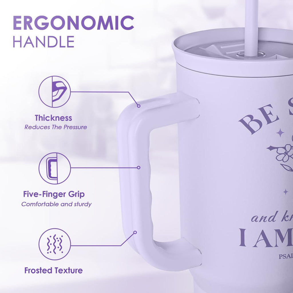 SANDJEST Horse Tumbler with Handle, Insulated Cup Stainless Steel Travel Mug Cup, Gifts for Women Girl, Equestrian Gift for Birthday Christmas, 40oz