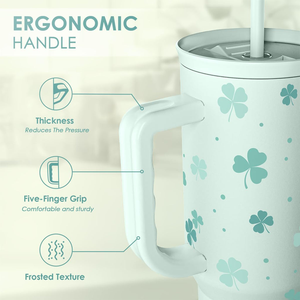 SANDJEST Horse Tumbler with Handle, Insulated Cup Stainless Steel Travel Mug Cup, Gifts for Women Girl, Equestrian Gift for Birthday Christmas, 40oz