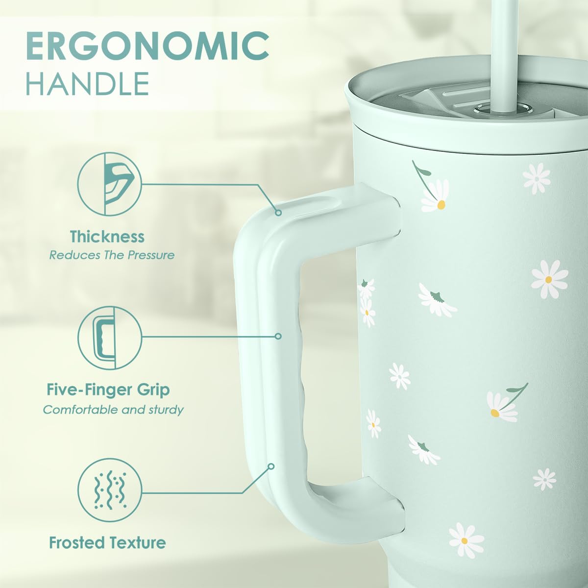 SANDJEST Horse Tumbler with Handle, Insulated Cup Stainless Steel Travel Mug Cup, Gifts for Women Girl, Equestrian Gift for Birthday Christmas, 40oz