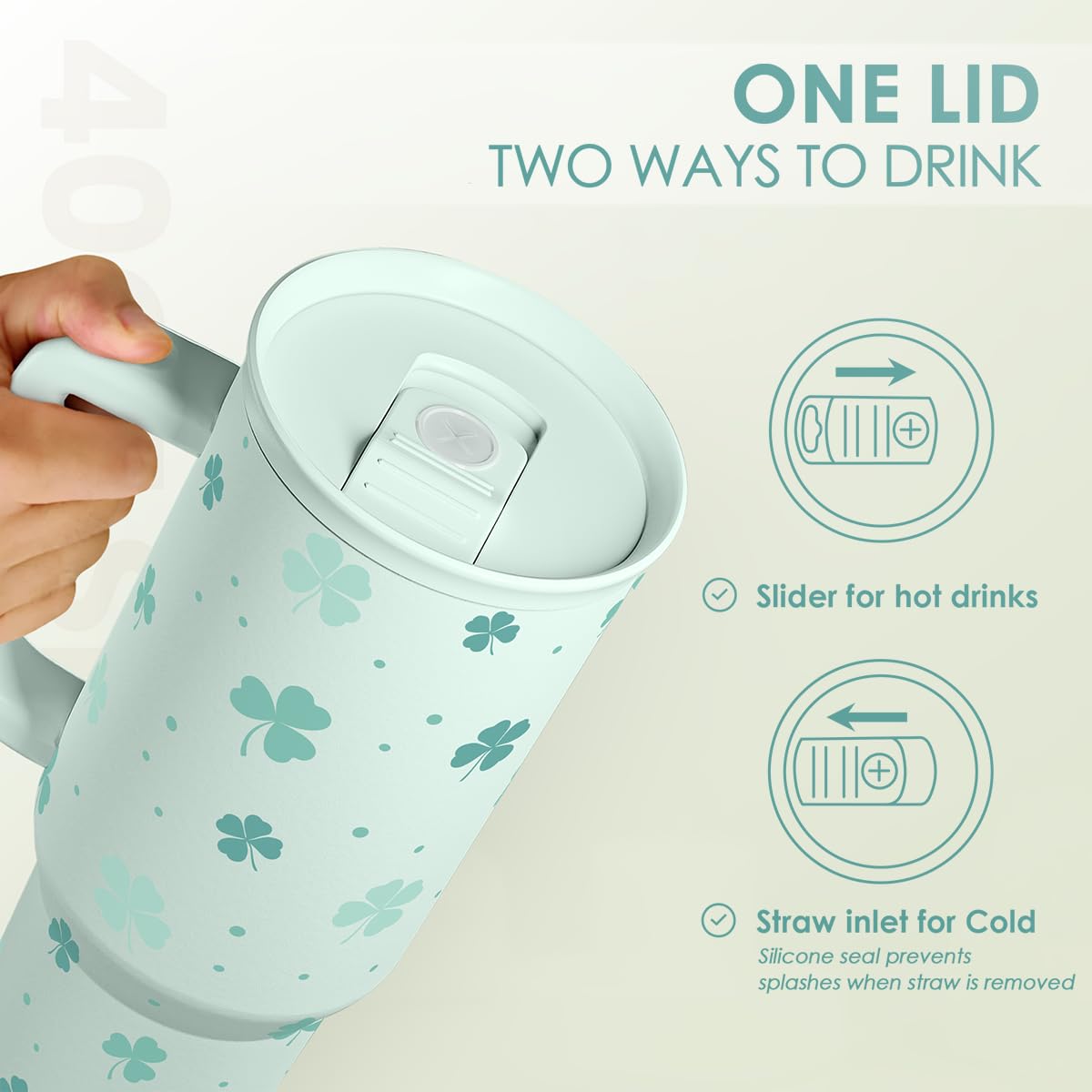 SANDJEST Horse Tumbler with Handle, Insulated Cup Stainless Steel Travel Mug Cup, Gifts for Women Girl, Equestrian Gift for Birthday Christmas, 40oz
