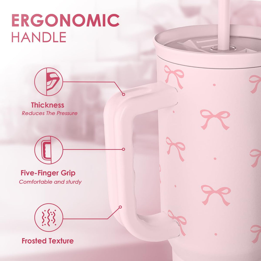 SANDJEST Horse Tumbler with Handle, Insulated Cup Stainless Steel Travel Mug Cup, Gifts for Women Girl, Equestrian Gift for Birthday Christmas, 40oz