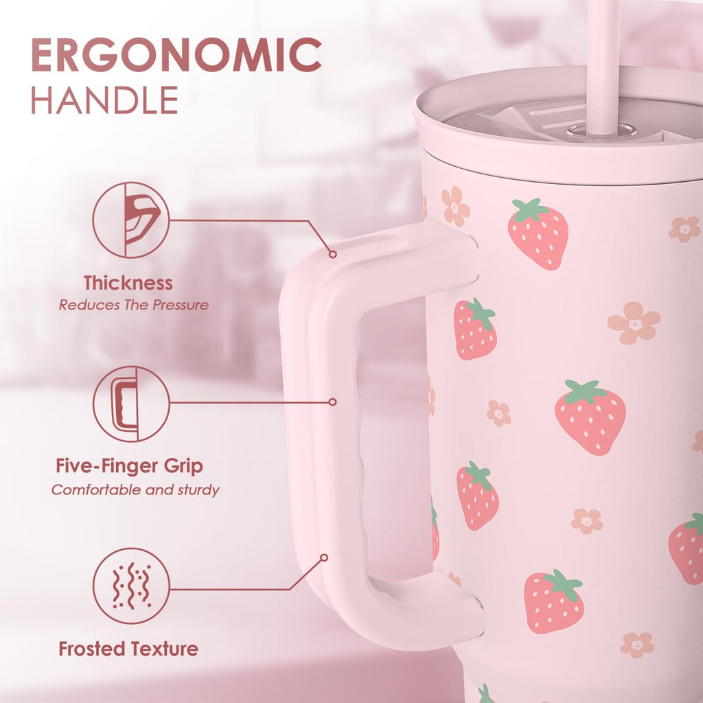 SANDJEST Horse Tumbler with Handle, Insulated Cup Stainless Steel Travel Mug Cup, Gifts for Women Girl, Equestrian Gift for Birthday Christmas, 40oz