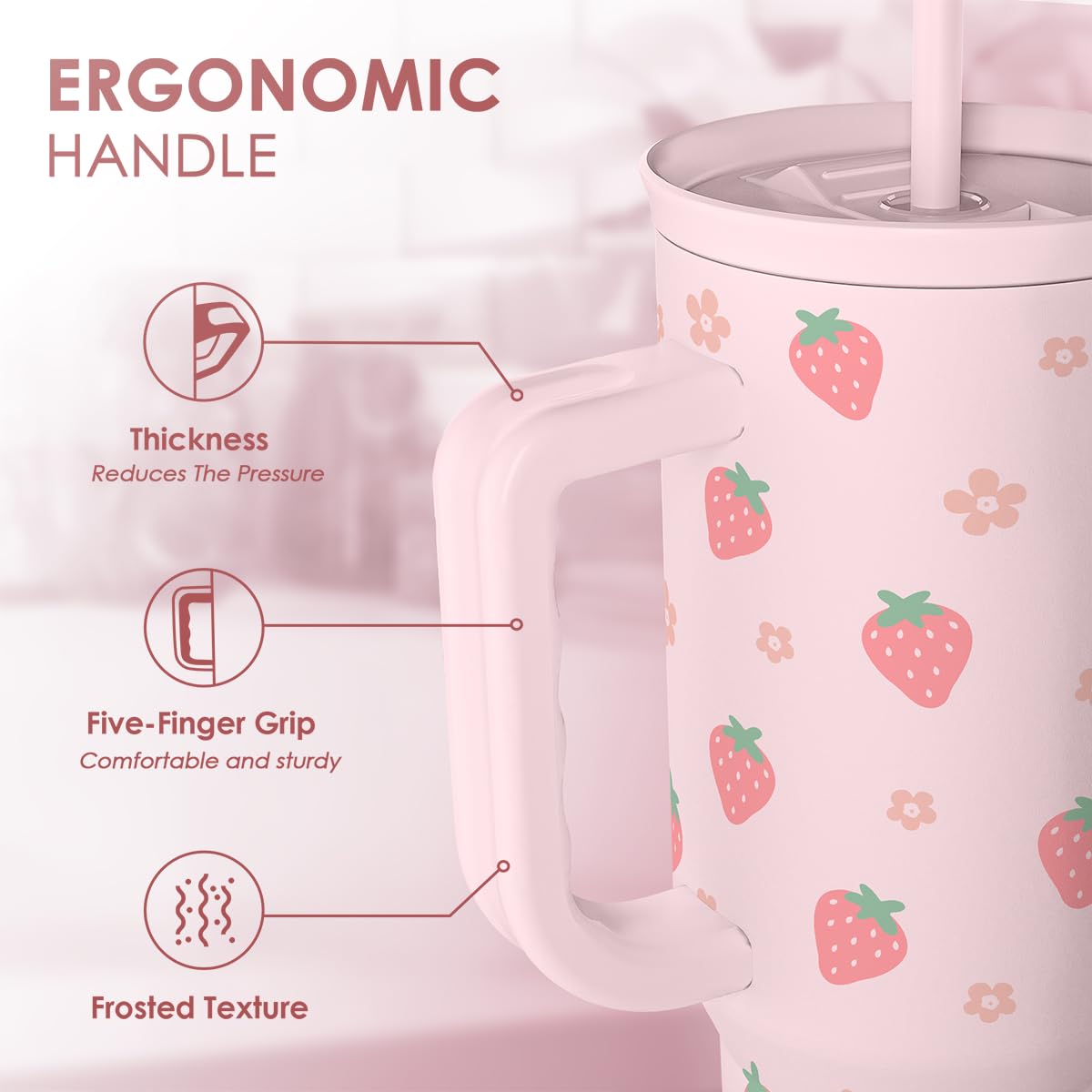 SANDJEST Horse Tumbler with Handle, Insulated Cup Stainless Steel Travel Mug Cup, Gifts for Women Girl, Equestrian Gift for Birthday Christmas, 40oz