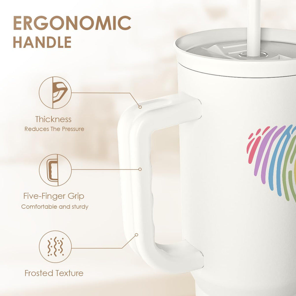 SANDJEST Horse Tumbler with Handle, Insulated Cup Stainless Steel Travel Mug Cup, Gifts for Women Girl, Equestrian Gift for Birthday Christmas, 40oz