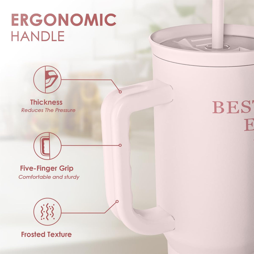 SANDJEST Horse Tumbler with Handle, Insulated Cup Stainless Steel Travel Mug Cup, Gifts for Women Girl, Equestrian Gift for Birthday Christmas, 40oz