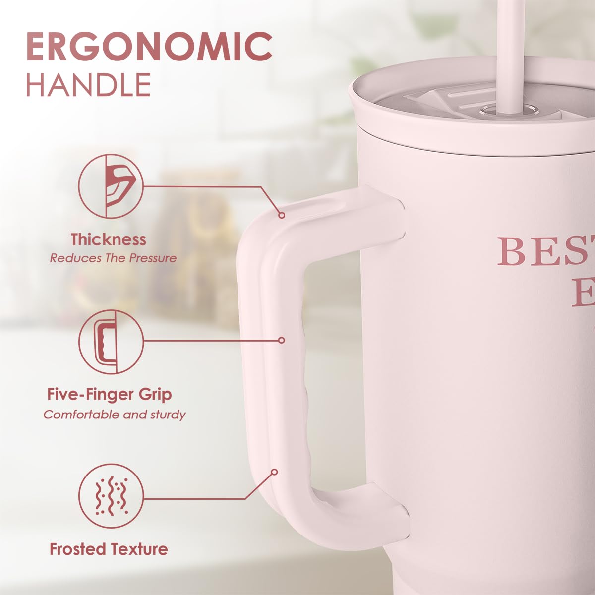 SANDJEST Horse Tumbler with Handle, Insulated Cup Stainless Steel Travel Mug Cup, Gifts for Women Girl, Equestrian Gift for Birthday Christmas, 40oz