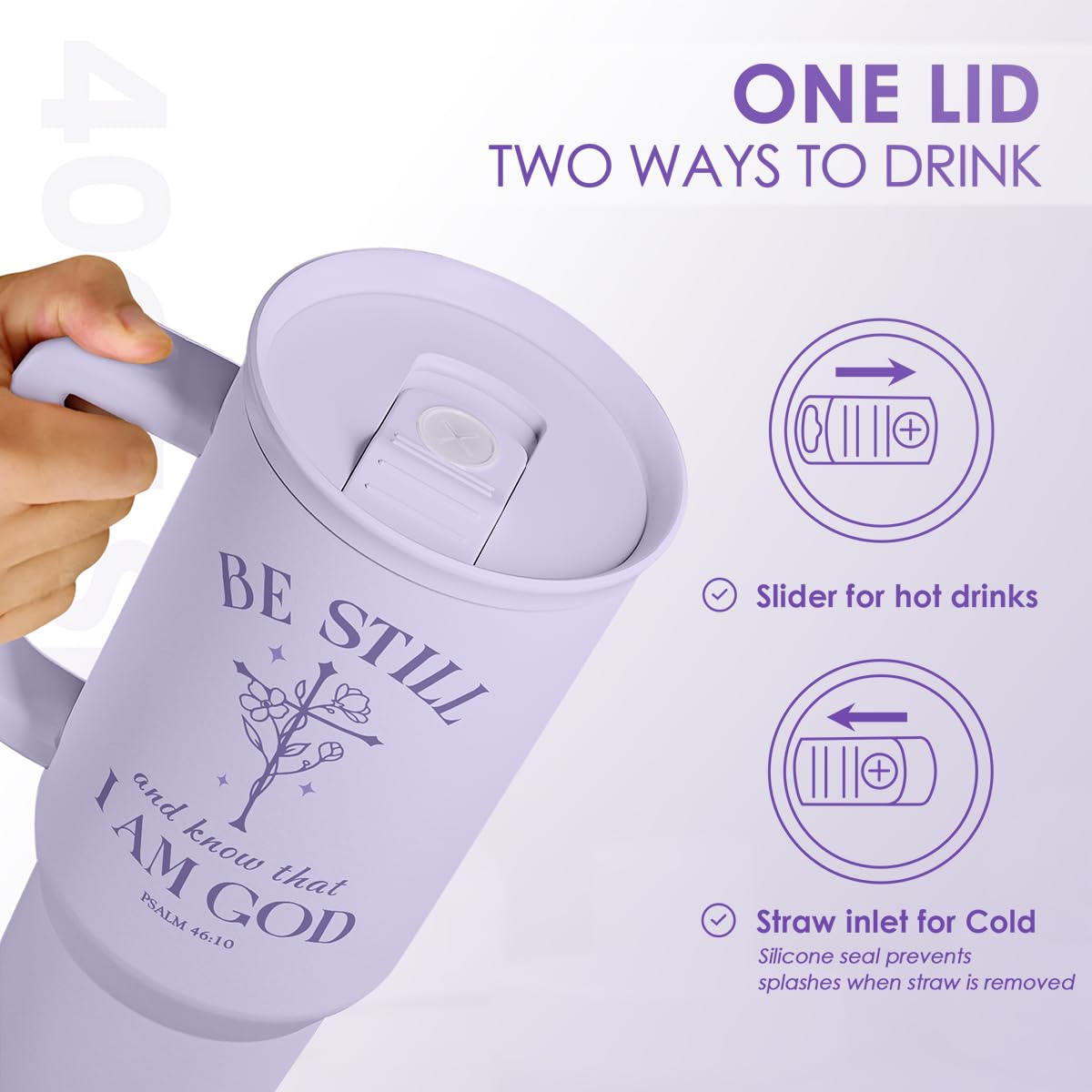 SANDJEST Horse Tumbler with Handle, Insulated Cup Stainless Steel Travel Mug Cup, Gifts for Women Girl, Equestrian Gift for Birthday Christmas, 40oz