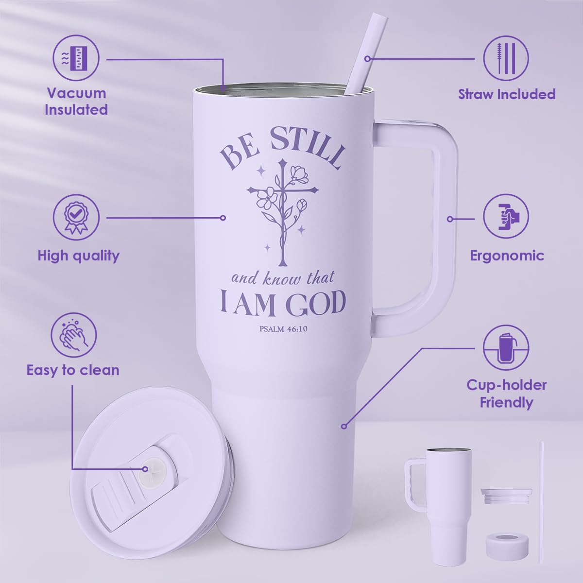 SANDJEST Horse Tumbler with Handle, Insulated Cup Stainless Steel Travel Mug Cup, Gifts for Women Girl, Equestrian Gift for Birthday Christmas, 40oz