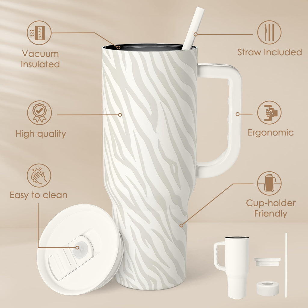 SANDJEST Horse Tumbler with Handle, Insulated Cup Stainless Steel Travel Mug Cup, Gifts for Women Girl, Equestrian Gift for Birthday Christmas, 40oz