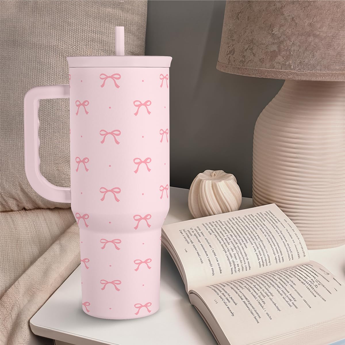 SANDJEST Horse Tumbler with Handle, Insulated Cup Stainless Steel Travel Mug Cup, Gifts for Women Girl, Equestrian Gift for Birthday Christmas, 40oz