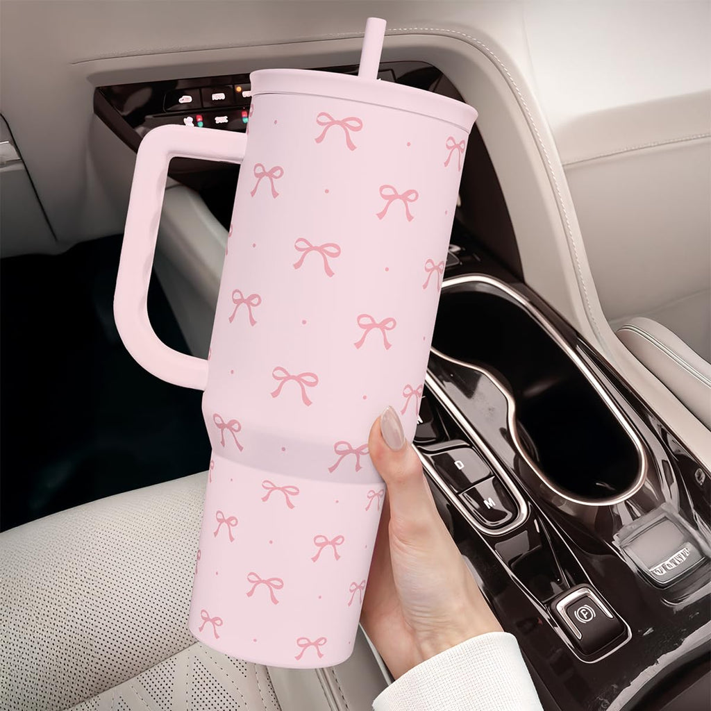 SANDJEST Horse Tumbler with Handle, Insulated Cup Stainless Steel Travel Mug Cup, Gifts for Women Girl, Equestrian Gift for Birthday Christmas, 40oz