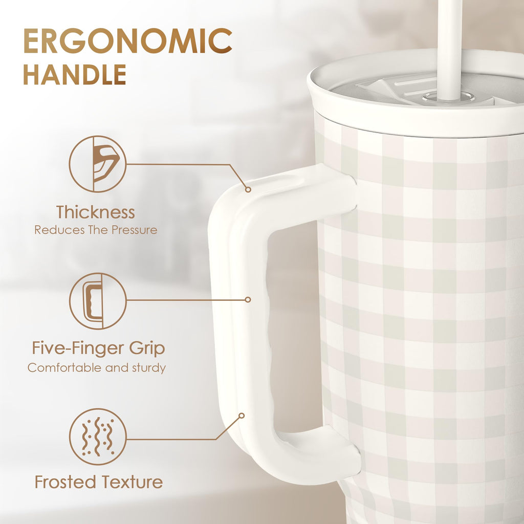 SANDJEST Horse Tumbler with Handle, Insulated Cup Stainless Steel Travel Mug Cup, Gifts for Women Girl, Equestrian Gift for Birthday Christmas, 40oz