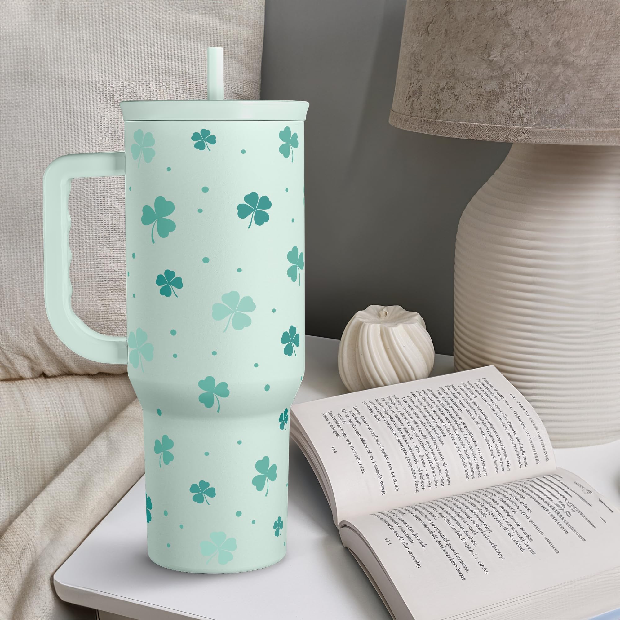 SANDJEST Horse Tumbler with Handle, Insulated Cup Stainless Steel Travel Mug Cup, Gifts for Women Girl, Equestrian Gift for Birthday Christmas, 40oz